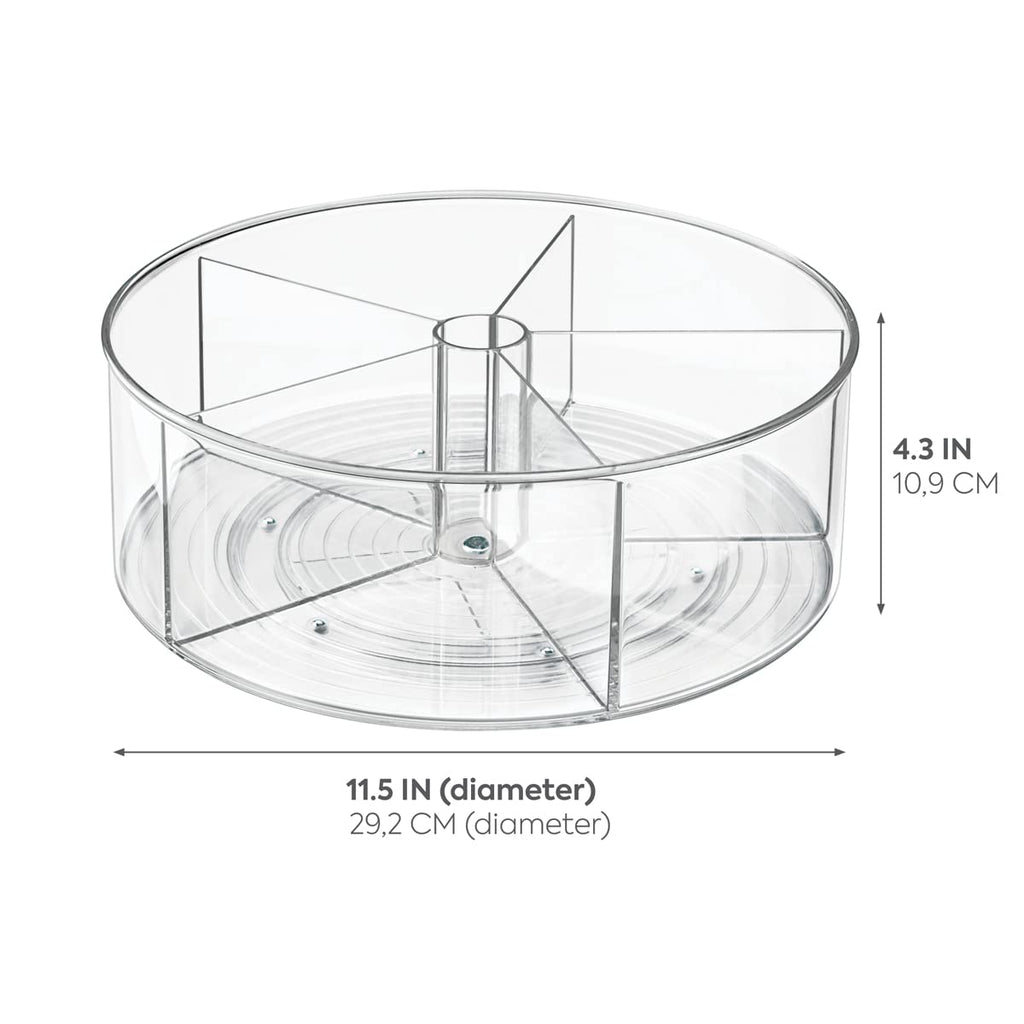 iDesign Recycled Plastic Lazy Susan Turntable Organizer Pantry, Bathroom, General Storage and More, The Linus Collection, 11.5", Clear