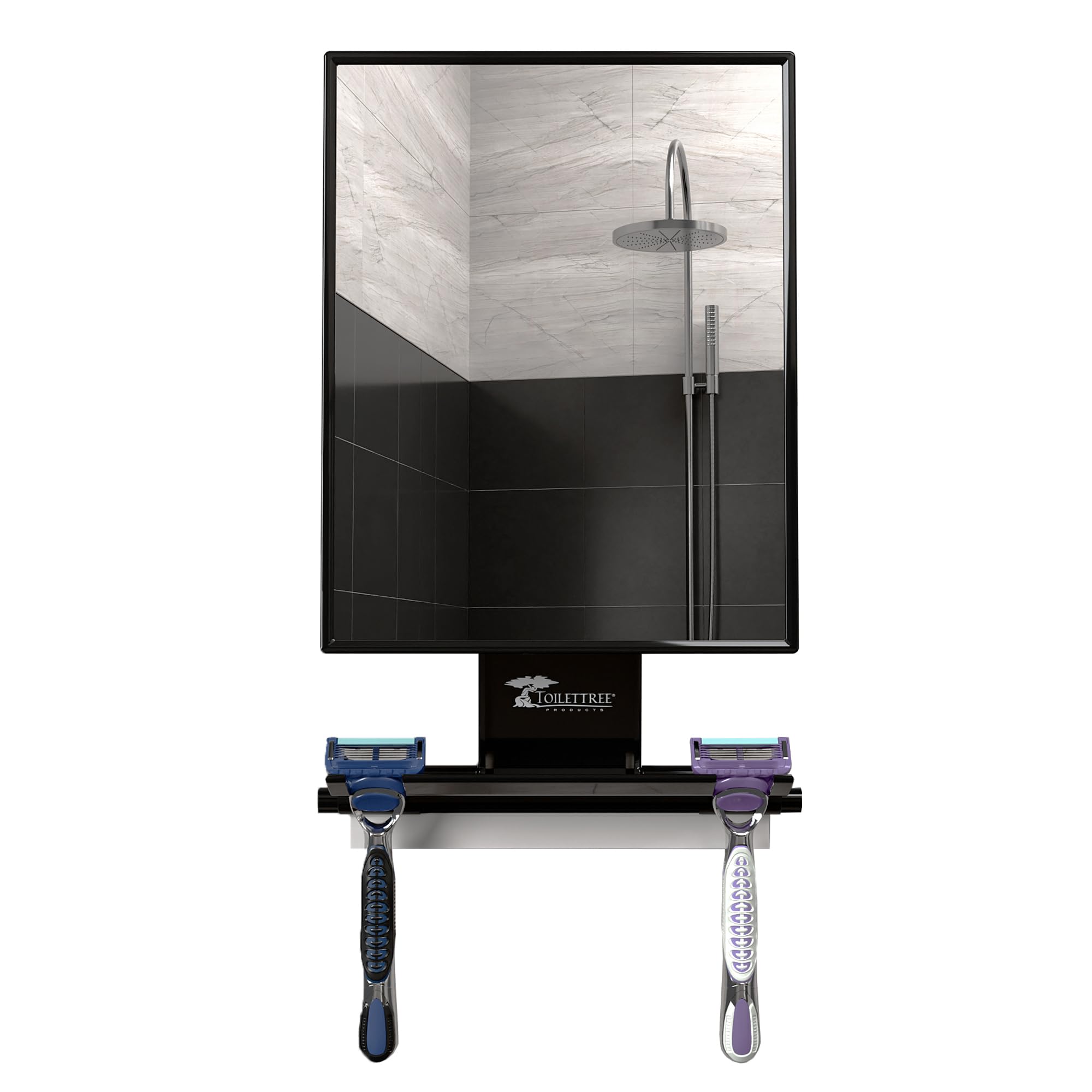 ToiletTree Products Fogless Shower Mirror - Anti-Fog Mirror - Adjustable Shaving Mirror with a Squeegee - Rust-Proof, Impact-Resistance Bathroom Shower Mirror - Tall