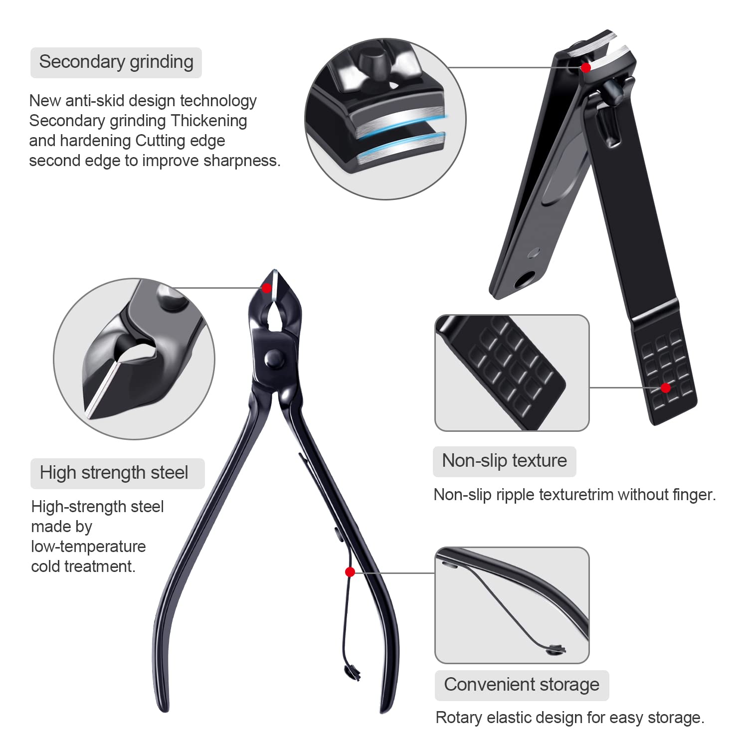 FIXBODY Nail Clippers for Men, Nail Grooming Kit, Manicure Kit Gift for Men, Nail Clippers Set for Women, Fingernail Clippers and Toenail Clippers