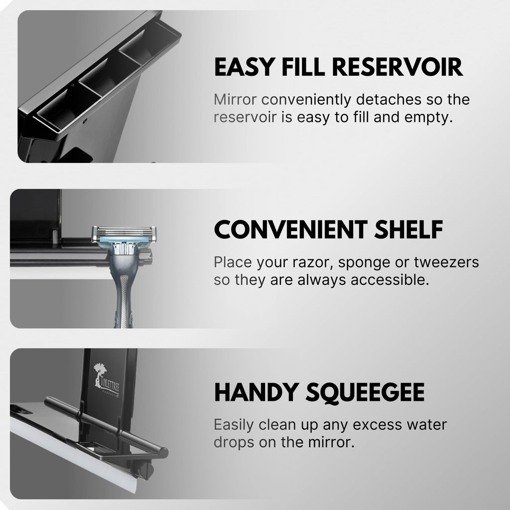 ToiletTree Products Fogless Shower Mirror - Anti-Fog Mirror - Adjustable Shaving Mirror with a Squeegee - Rust-Proof, Impact-Resistance Bathroom Shower Mirror - Tall