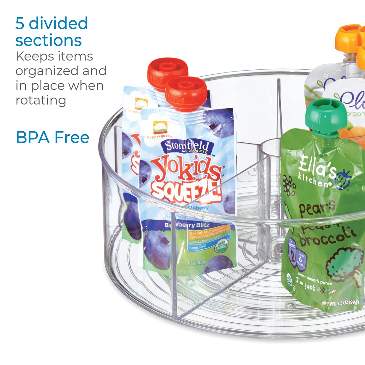 iDesign Recycled Plastic Lazy Susan Turntable Organizer Pantry, Bathroom, General Storage and More, The Linus Collection, 11.5", Clear