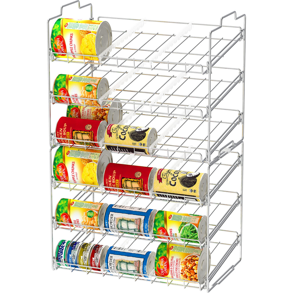 Deco Brothers Stackable Can Rack Organizer for Kitchen and Pantry, Holds Upto 36 Cans, Chrome Finish
