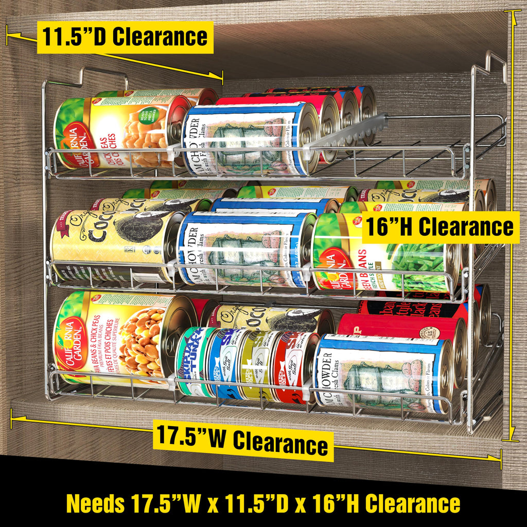 Deco Brothers Stackable Can Rack Organizer for Kitchen and Pantry, Holds Upto 36 Cans, Chrome Finish